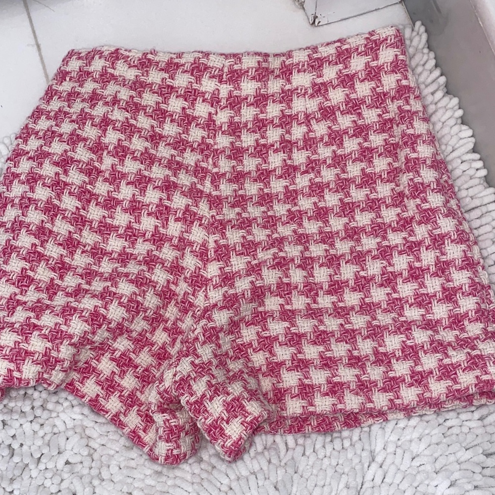 Zara Pink Houndstooth Kids Blazer and Skort Outfit - Picture 6 of 9